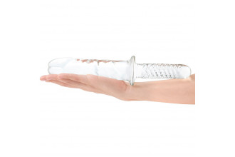 Стеклянный фаллоимитатор с рукоятью 11’’ Girthy Cock Double Ended With Handle - 28 см.