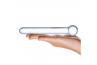 Стеклянный жезл с шаром Straight Glass Dildo - 17,8 см.