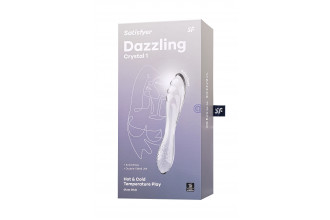 Прозрачный двусторонний стеклянный фаллоимитатор Dazzling Crystal 1 - 18,5 см.