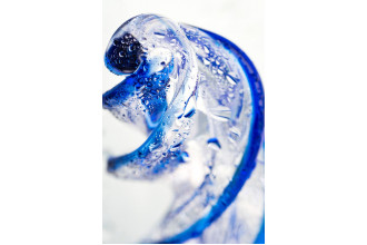 Прозрачный спиралевидный стимулятор из стекла - 18,5 см.