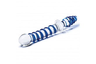 Двусторонний фаллоимитатор с анальной пробкой Mr. Swirly Dildo & Butt Plug - 25 см.