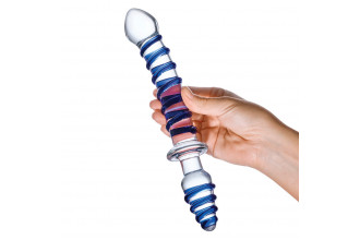 Двусторонний фаллоимитатор с анальной пробкой Mr. Swirly Dildo & Butt Plug - 25 см.