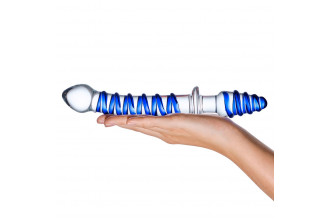 Двусторонний фаллоимитатор с анальной пробкой Mr. Swirly Dildo & Butt Plug - 25 см.