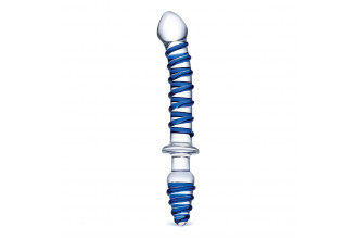 Двусторонний фаллоимитатор с анальной пробкой Mr. Swirly Dildo & Butt Plug - 25 см.