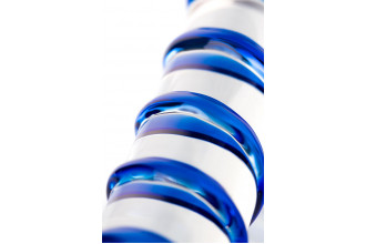 Прозрачный фаллос из стекла со спиралью - 18 см.