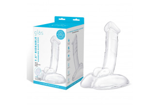 Стеклянный фаллоимитатор на подставке 7,5’’ Rideable Standing Glass Cock With Stability Base - 19 см.
