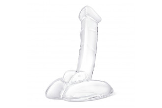 Стеклянный фаллоимитатор на подставке 7,5’’ Rideable Standing Glass Cock With Stability Base - 19 см.