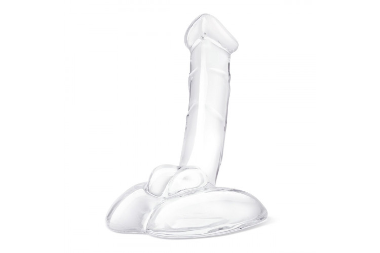 Стеклянный фаллоимитатор на подставке 7,5’’ Rideable Standing Glass Cock With Stability Base - 19 см.