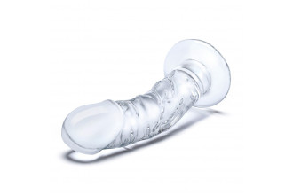 Стеклянный фаллоимитатор из стекла 7’’ Curved Realistic Glass Dildo With Veins - 15,9 см.