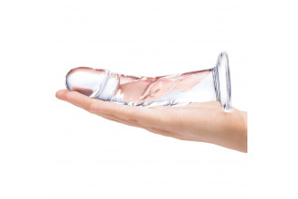 Стеклянный фаллоимитатор из стекла 7’’ Curved Realistic Glass Dildo With Veins - 15,9 см.