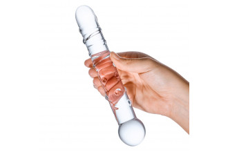 Стеклянная прозрачная палочка-фаллос Callisto Clear Glass Dildo - 18 см.