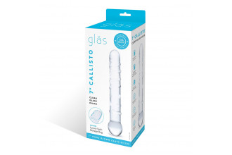 Стеклянная прозрачная палочка-фаллос Callisto Clear Glass Dildo - 18 см.