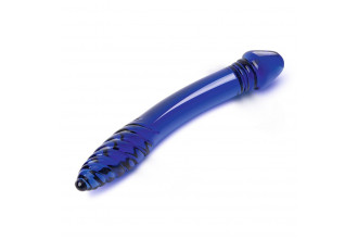 Синий двусторонний стеклянный стимулятор 11’’ Double-sided Glass Dildo For G-Spot P-Spot Stimulation - 28 см.