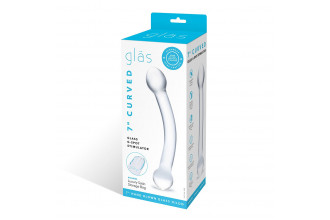 Прозрачный стеклянный фаллос для стимуляции точки G Curved Glass - 17 см.