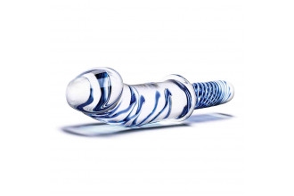 Прозрачно-синий двусторонний стимулятор 11 Realistic Double Ended Dildo - 28 см.