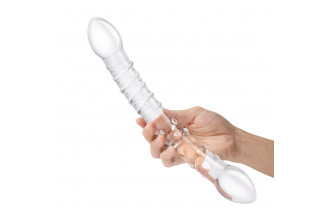 Двусторонний стеклянный фаллоимитатор 12’’ Girthy Double Trouble Glass Dildo - 30 см.