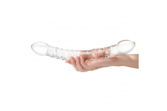Двусторонний стеклянный фаллоимитатор 12’’ Girthy Double Trouble Glass Dildo - 30 см.