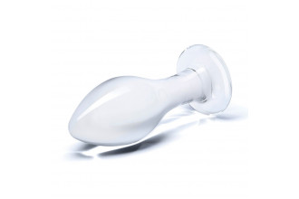 Прозрачная округлая анальная пробка Classic Glass Butt Plug - 11 см.