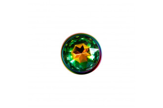 Радужная анальная пробка Rainbow Metal Plug Small - 9,4 см.