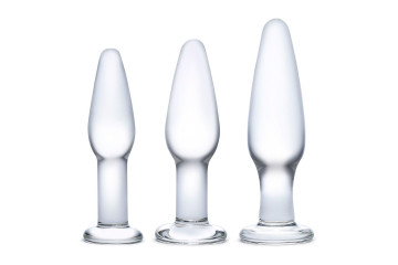 Набор из 3 стеклянных анальных пробок разного размера