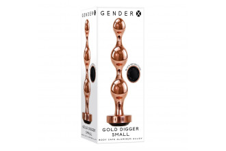 Золотистый анальный стимулятор-елочка Gold Digger Small - 10,5 см.
