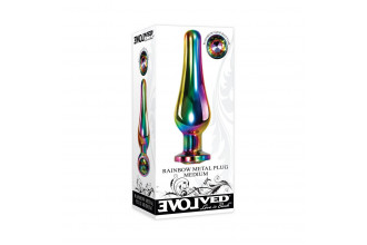 Радужная металлическая пробка Rainbow Metal Plug Medium - 11,1 см.