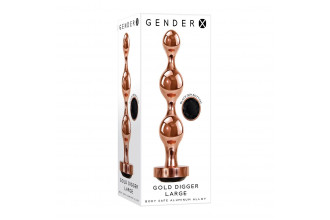 Золотистый анальный стимулятор-елочка Gold Digger Large - 13,5 см.