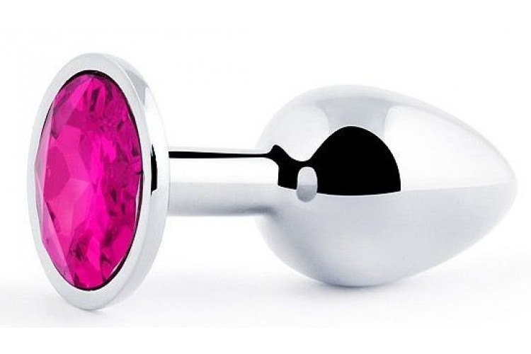 Серебристая анальная пробка с малиновым кристаллом - 7,2 см. Серебристая анальная пробка с малиновым кристаллом - 7,2 см.