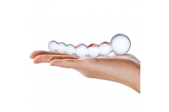 Изогнутый прозрачный стимулятор Beaded Dildo - 13 см.