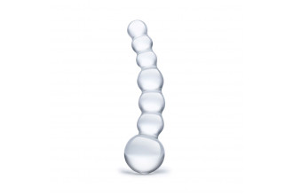 Изогнутый прозрачный стимулятор Beaded Dildo - 13 см.