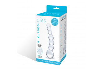 Изогнутый прозрачный стимулятор Beaded Dildo - 13 см.