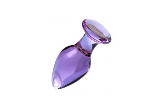 Фиолетовая стеклянная анальная пробка - 10 см. Фиолетовая стеклянная анальная пробка - 10 см.