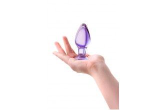 Фиолетовая стеклянная анальная пробка - 10 см. Фиолетовая стеклянная анальная пробка - 10 см.