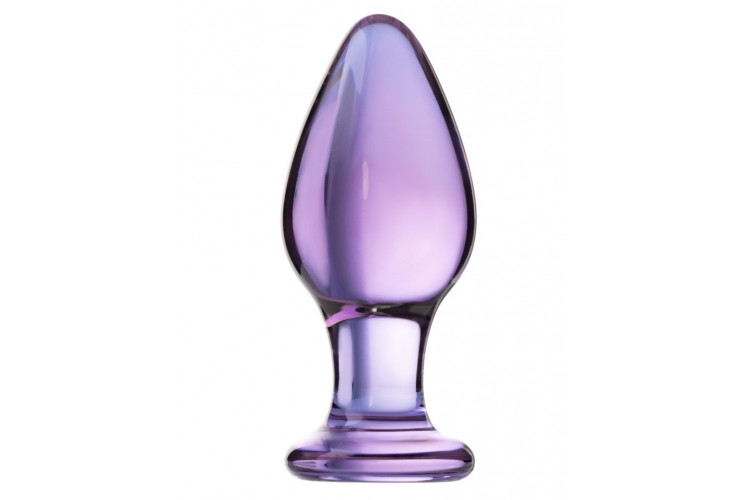 Фиолетовая стеклянная анальная пробка - 10 см. Фиолетовая стеклянная анальная пробка - 10 см.