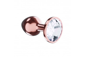 Пробка цвета розового золота с прозрачным кристаллом Diamond Moonstone Shine L - 8,3 см.