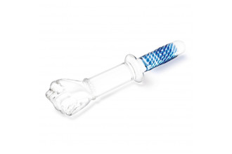 Стеклянный стимулятор в форме сжатой в кулак руки 11’’ Glass Fist Double Ended With Handle Grip - 28 см.