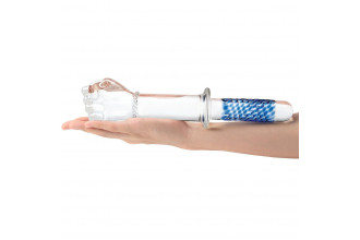 Стеклянный стимулятор в форме сжатой в кулак руки 11’’ Glass Fist Double Ended With Handle Grip - 28 см.