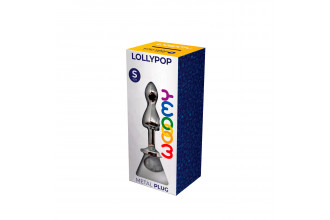 Серебристая анальная пробка Lollypop Double Ball S - 8,5 см.
