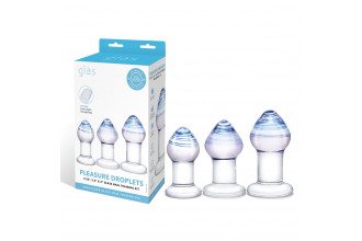 Набор из 3 стеклянных анальных пробок Pleasure Droplets Plug Set