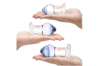 Набор из 3 стеклянных анальных пробок Pleasure Droplets Plug Set