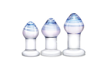 Набор из 3 стеклянных анальных пробок Pleasure Droplets Plug Set
