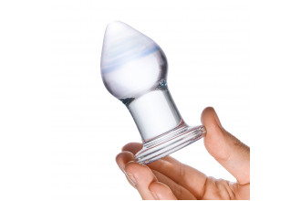 Классическая анальная пробка Amethyst Rain Small - 8 см.