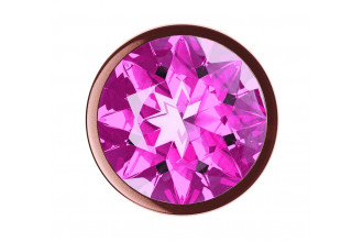 Пробка цвета розового золота с лиловым кристаллом Diamond Quartz Shine L - 8,3 см.