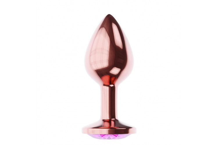 Пробка цвета розового золота с лиловым кристаллом Diamond Quartz Shine L - 8,3 см.
