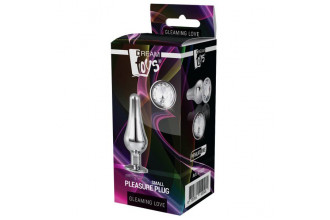 Серебристая анальная пробка с кристаллом Silver Pleasure Plug S - 9 см.