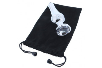 Серебристая анальная пробка с кристаллом Silver Pleasure Plug S - 9 см.