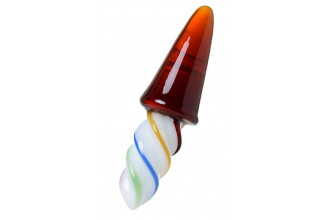 Коническая стеклянная анальная втулка Sexus Glass - 16 см.