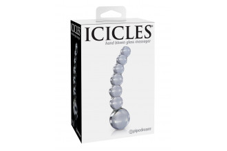 Прозрачный стеклянный стимулятор Icicles №66 - 12 см.