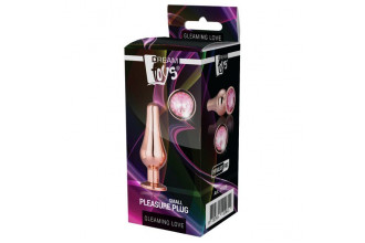 Золотистая анальная пробка с кристаллом Rose Gold Pleasure Plug S - 9 см.