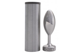 Серебристая анальная втулка Doxy Smooth Butt Plug - 10,5 см.